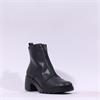 Pepe Saenz Sofia Front Zip Heel Boot - Black Leather